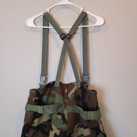 Military Overall Pant Woodland Camo Cargo Chemical Protective NFR Mens Medium - Picture 6 of 14